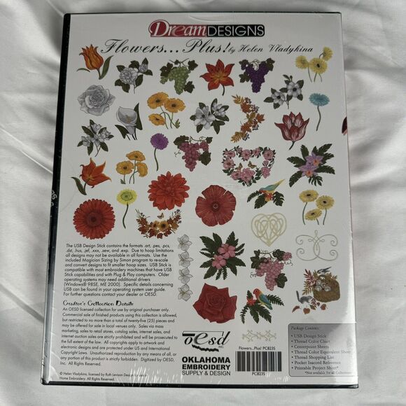 OESD Embroidery Flowers Plus! USB Multi Format Factory Sealed #823 - Picture 2 of 8